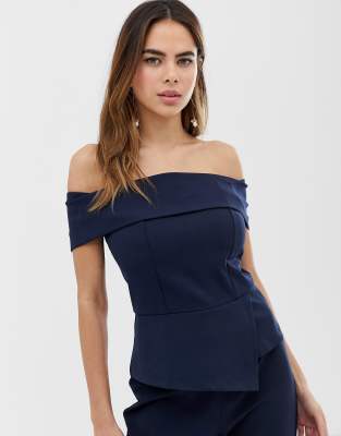 oasis bardot dress blue