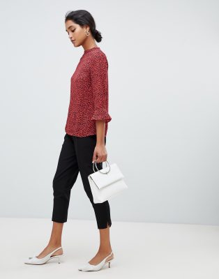 oasis red leopard print top