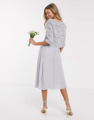 oasis grey pleated dress