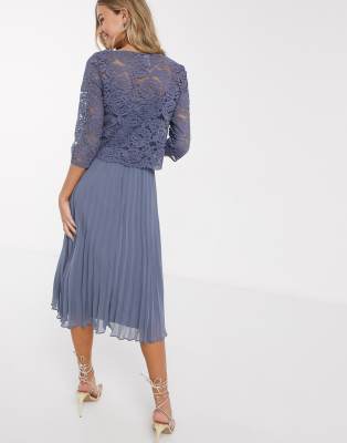 Oasis navy deals pleated dress