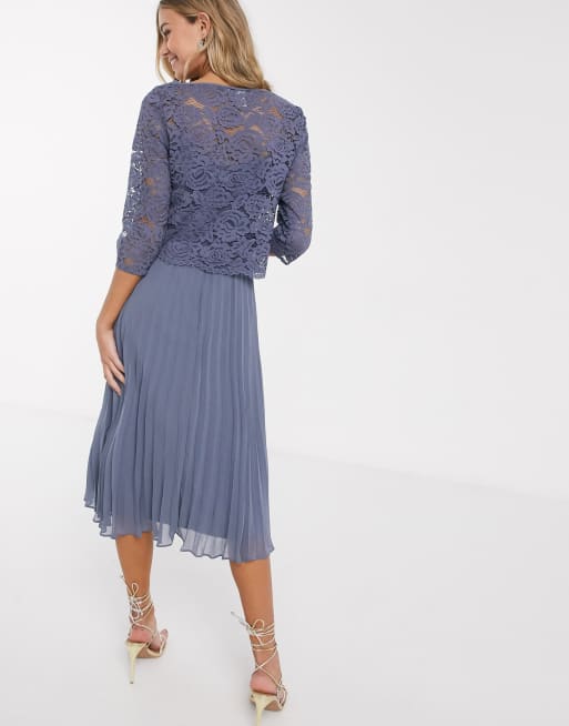 Oasis blue shop pleated dress