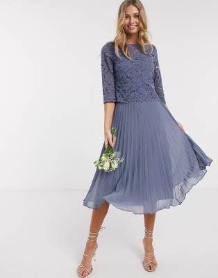oasis grey pleated dress