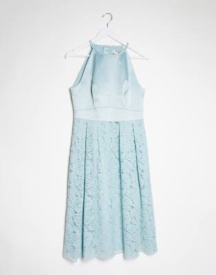 oasis blue lace skater dress