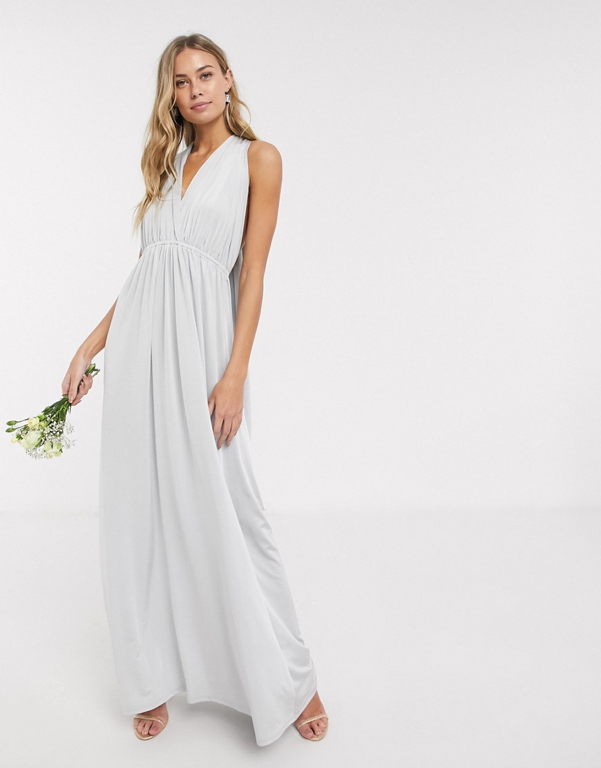 Oasis bridesmaid multiway maxi dress in gray-Grey