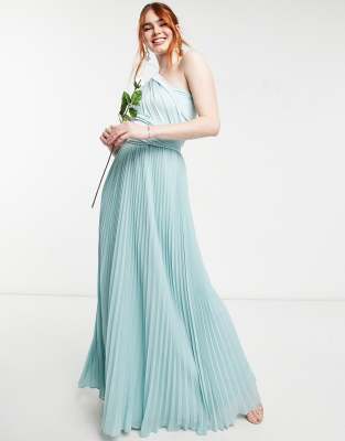 Oasis Bridesmaid multiway maxi dress in light blue-Green