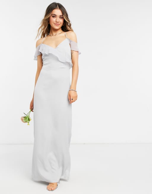 Asos grey shop bridesmaid dress