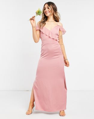 asos pale pink bridesmaid dress