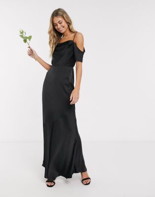 slinky cowl neck maxi dress