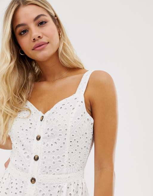 Oasis white 2025 broderie dress