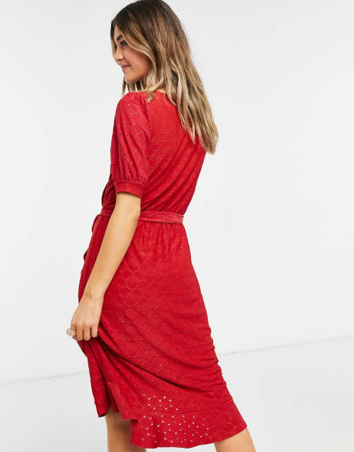 Oasis red wrap clearance dress