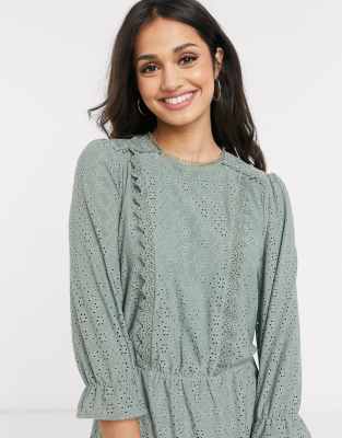 oasis green ruffle dress