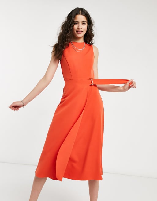 Oasis coral bow on sale dress