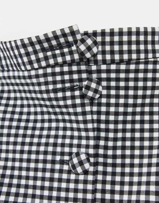 Oasis button through mini skirt in gingham, 3 of 4