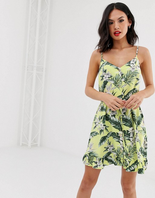 Oasis cami sundress in palm print