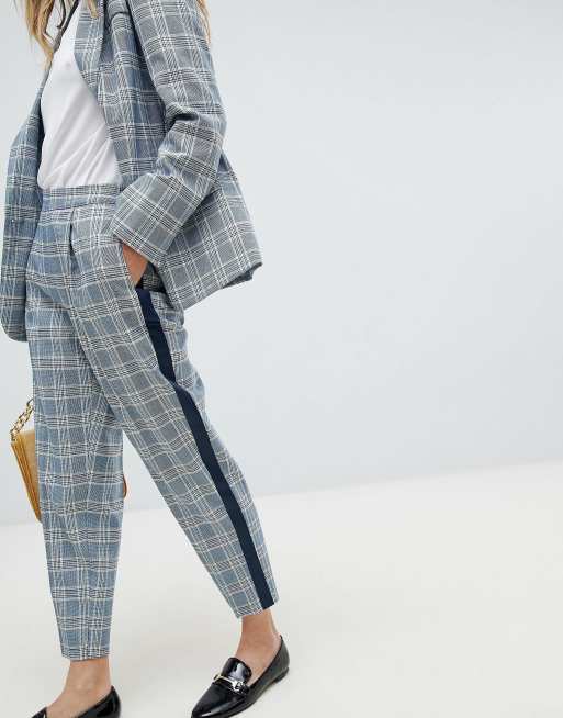 Womens check 2025 trouser suit