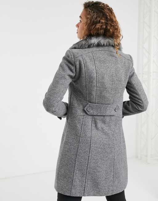 Oasis fur collar on sale coat