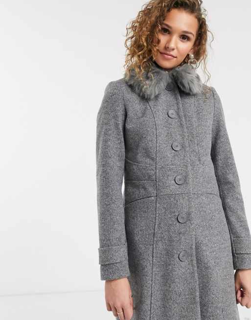 Oasis fur hot sale collar coat