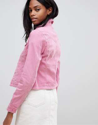 asos pink denim jacket