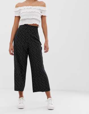 polka dot cropped trousers