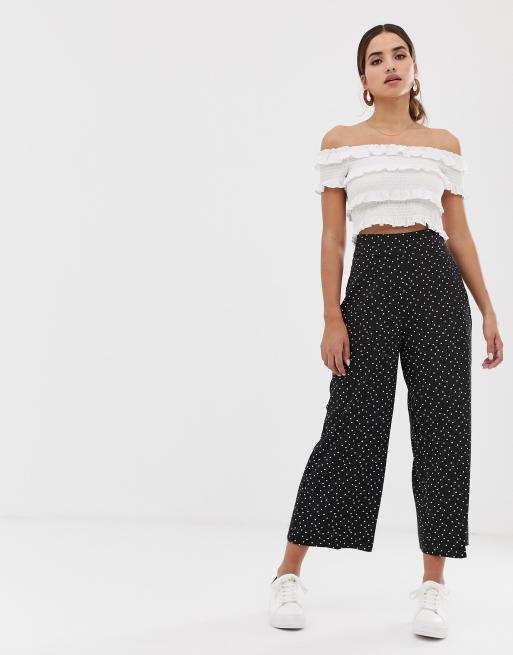 Oasis wide shop leg cropped trousers