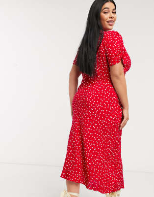oasis red polka dot dress