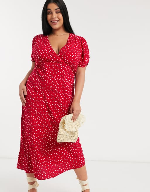 Oasis red polka outlet dot dress