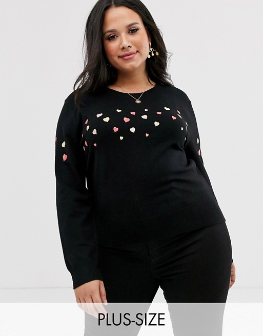 Oasis Curve heart embroidered jumper