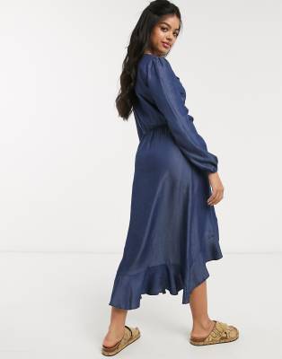 wrap dress denim