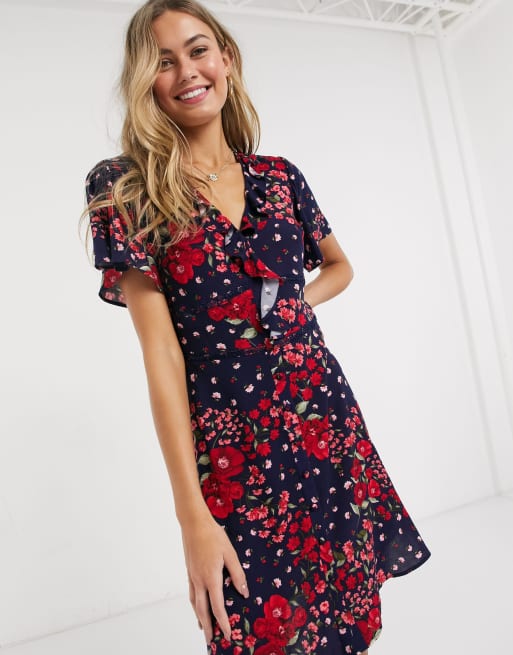 Oasis ditsy ruffle on sale dress