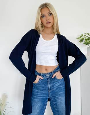 navy edge to edge cardigan