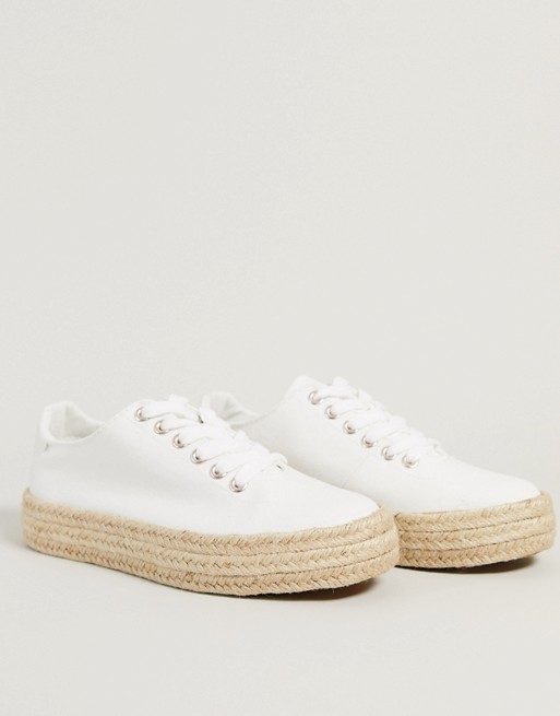 Oasis espadrille canvas trainer in white
