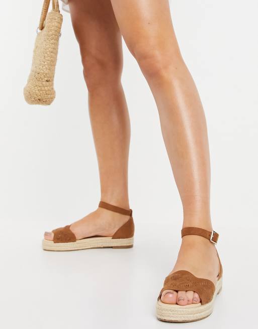 Oasis - Espadrilles flatform color cuoio