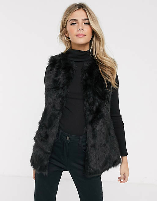 Oasis faux fur vest in black | ASOS
