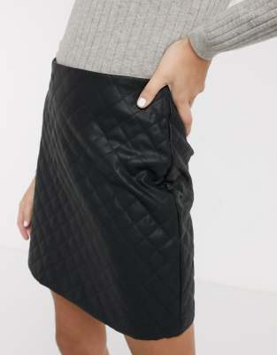 Oasis - black faux leather patched mini skirt best sale