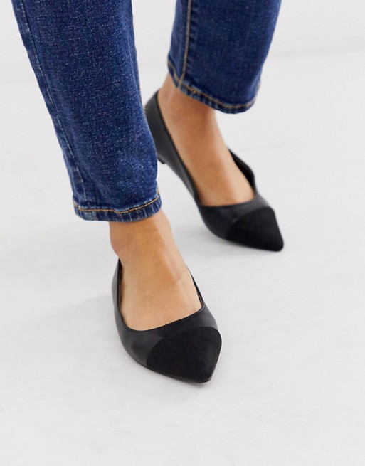 Oasis faux suede and leather pumps