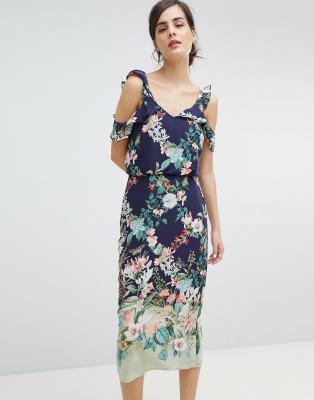 oasis blue floral dress