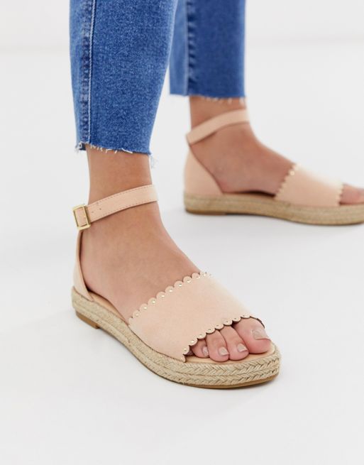 Oasis flatform espadrille sandals in pink | ASOS