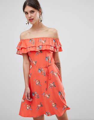 floral bardot dress