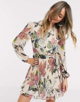 oasis floral pleated dress