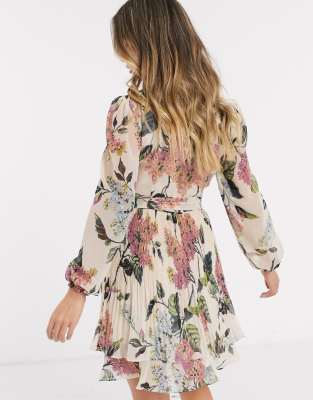 oasis floral pleated dress