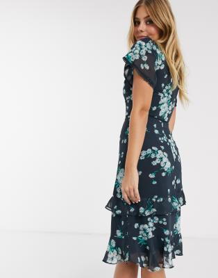 oasis printed midi dress