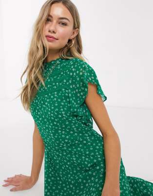 Oasis green floral dress best sale