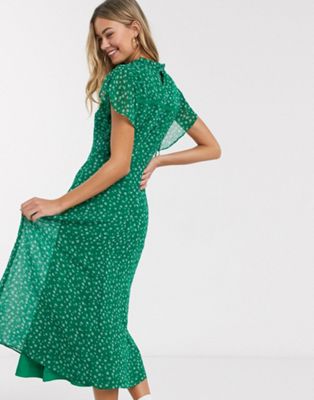 oasis green floral dress
