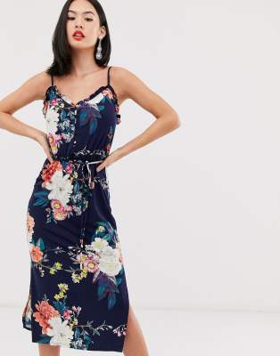 oasis navy midi dress