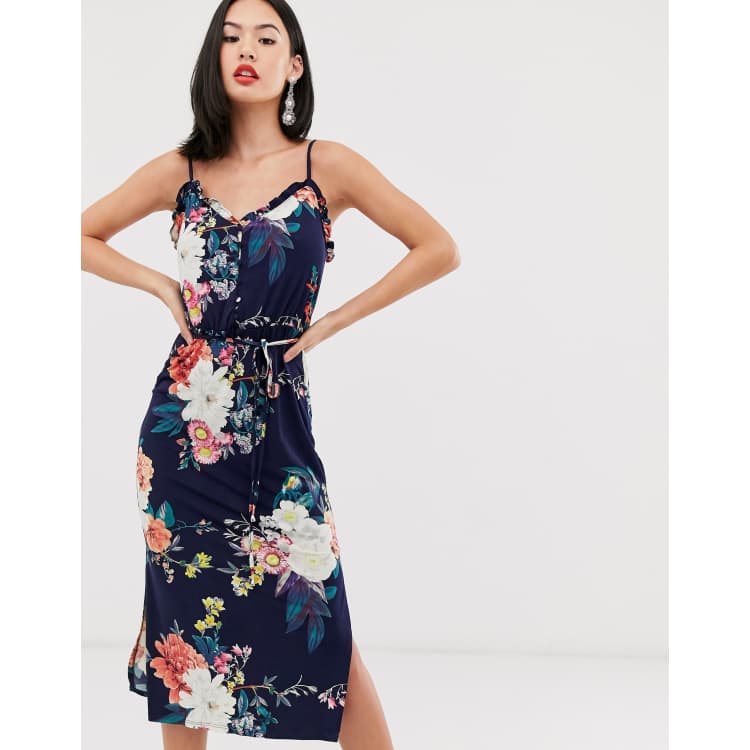 Oasis navy 2025 floral dress