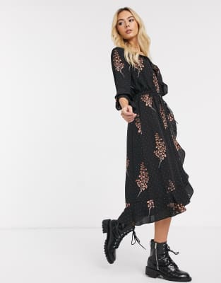 oasis frieda floral midi dress