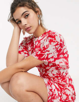 oasis red bloom dress