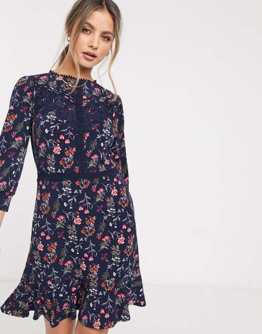 Oasis floral tie outlet skater dress