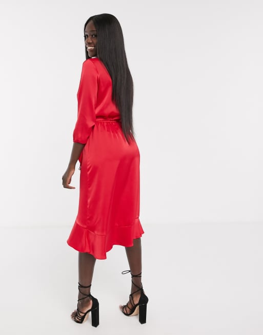 Oasis red cheap wrap dress