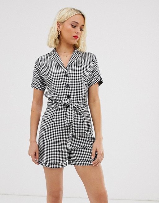 Oasis gingham playsuit